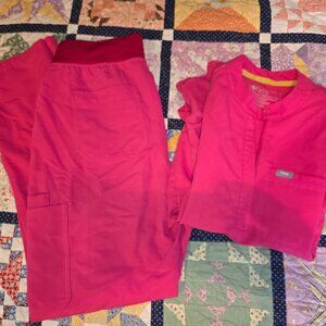 Figs Shocking Pink Medium Tall Set